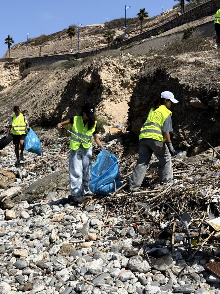 Volunteers collecting waste during World Cleanup Day in Al Hoceima